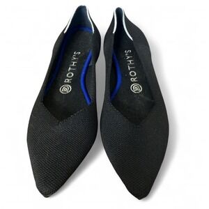 Rothy's The Point Black Knit Shoes Women's Size 8 Slip On Flats Office Comfort